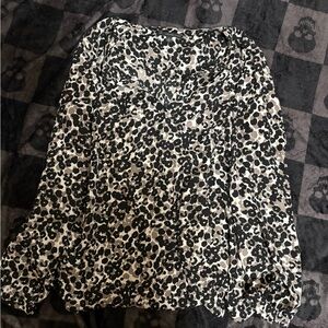 Adrianna Papell Monochrome Animal Print blouse